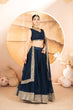 Load image into Gallery viewer, Blue Designer Dyeable Faux Blooming Lehenga Choli with 7mm Sequins Embroidery &amp; Lace-Border Dupatta ClothsVilla