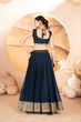 Load image into Gallery viewer, Blue Designer Dyeable Faux Blooming Lehenga Choli with 7mm Sequins Embroidery &amp; Lace-Border Dupatta ClothsVilla