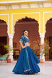 Load image into Gallery viewer, Blue Designer Sequins Lehenga Set ClothsVilla