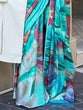 Load image into Gallery viewer, Blue Digital Print Saree in Satin Silk Blend – Party &amp; Wedding Wear ClothsVilla