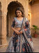 Load image into Gallery viewer, Blue Digital Print Silk Lehenga Set ClothsVilla