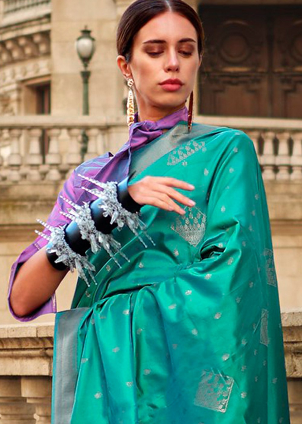 Blue Elegant & Art Silk South Style Saree with Weaving Work – Traditional Wear ClothsVilla