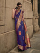 Load image into Gallery viewer, Blue Elegant Banarasi Silk Blend Woven Saree with Unstitched Blouse Piece ClothsVilla