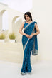 Load image into Gallery viewer, Blue Elegant Chinon Saree with Zari, Dori &amp; 4mm Sequins Work with Banglori Silk Blouse – Festive Wear ClothsVilla