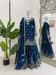 Load image into Gallery viewer, Blue Elegant Chinon Silk 3-Piece Suit Set with Sequin Embroidery &amp; Lace Border Dupatta ClothsVilla