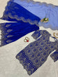 Load image into Gallery viewer, Blue Elegant Chinon Silk Plazo Set with Organza Dupatta ClothsVilla