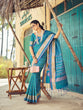 Load image into Gallery viewer, Blue Elegant Cotton Blend Saree Daily Wear ClothsVilla