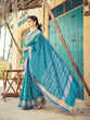 Load image into Gallery viewer, Blue Elegant Cotton Blend Saree Daily Wear ClothsVilla
