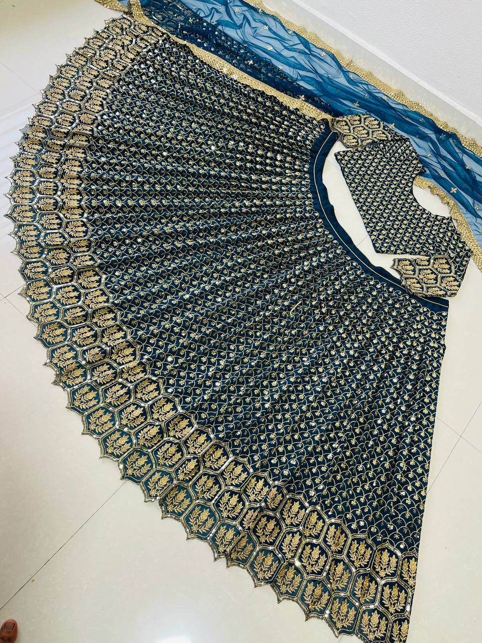 Blue Elegant Designer Lehenga-Choli Collection with Embroidery & Sequence Work Clothsvilla