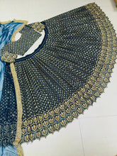 Load image into Gallery viewer, Blue Elegant Designer Lehenga-Choli Collection with Embroidery &amp; Sequence Work Clothsvilla