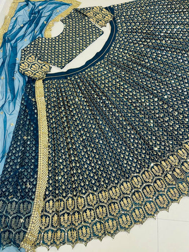 Blue Elegant Designer Lehenga-Choli Collection with Embroidery & Sequence Work Clothsvilla
