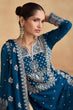 Load image into Gallery viewer, Blue Elegant Embroidered Chinon Suit Set – Full Stitched ClothsVilla