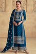 Load image into Gallery viewer, Blue Elegant Embroidered Chinon Suit Set – Full Stitched ClothsVilla