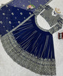 Load image into Gallery viewer, Blue Elegant Faux Georgette Lehenga Choli Set with Sequin Work &amp; Lace Dupatta Clothsvilla