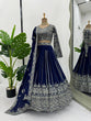 Load image into Gallery viewer, Blue Elegant Faux Georgette Lehenga Choli Set with Sequin Work &amp; Lace Dupatta Clothsvilla