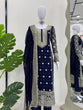 Load image into Gallery viewer, Blue Elegant Faux Georgette Thread &amp; Sequin Embroidered Suit Set ClothsVilla