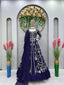 Blue Elegant Fox Georgette Lehenga Set with Full-Stitched Top & Lace Border Dupatta ClothsVilla