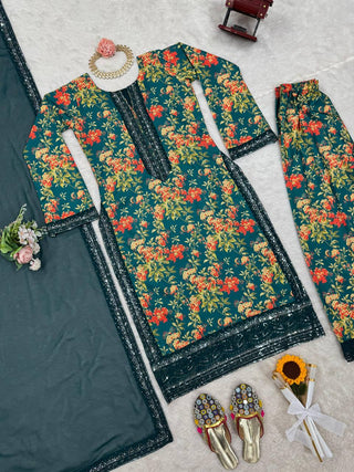 Blue Elegant French Silk Ensemble ClothsVilla
