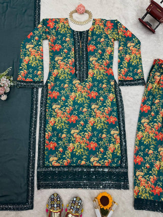 Blue Elegant French Silk Ensemble ClothsVilla