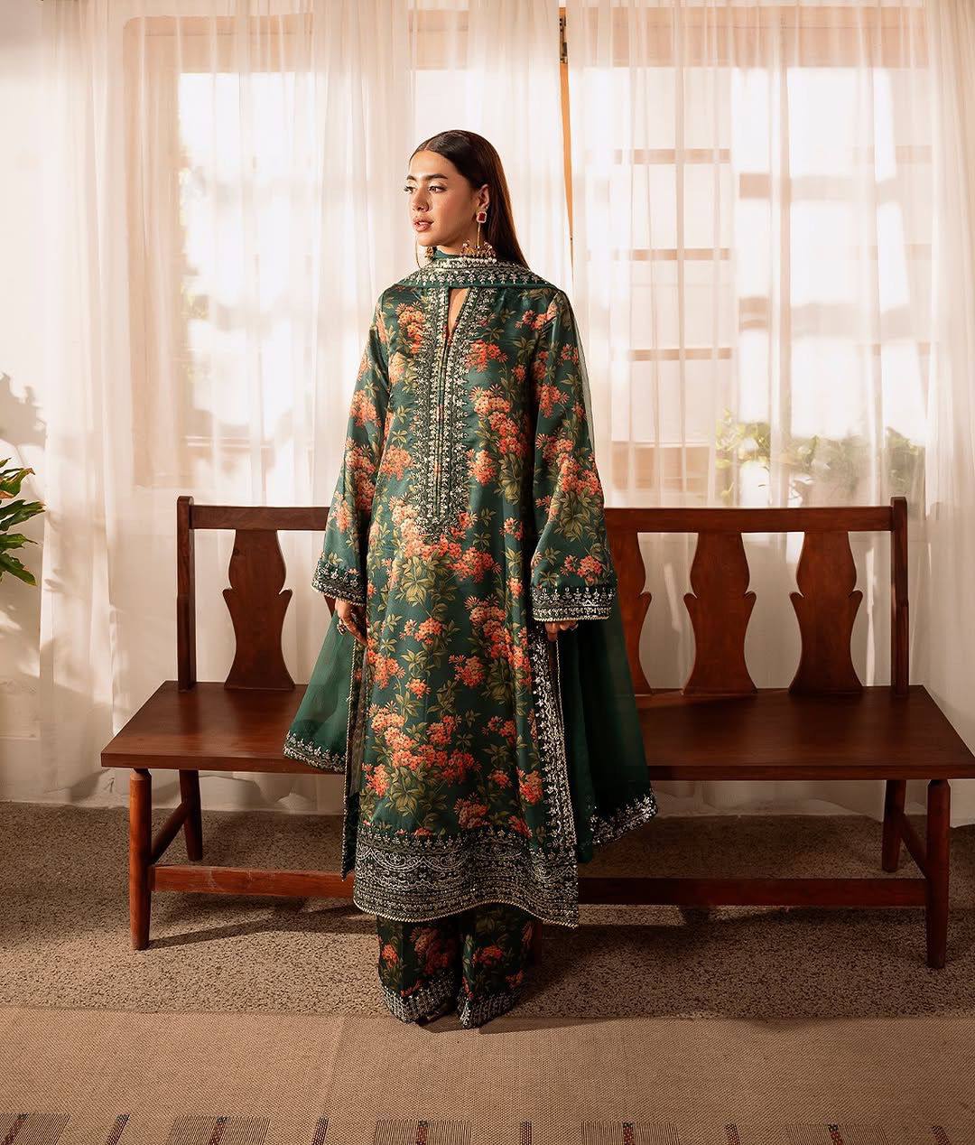 Blue Elegant French Silk Ensemble ClothsVilla Main image