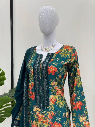 Blue Elegant French Silk Ensemble ClothsVilla