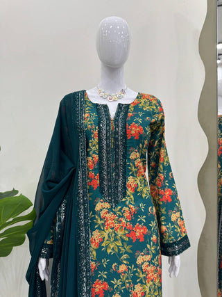 Blue Elegant French Silk Ensemble ClothsVilla