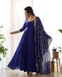 Load image into Gallery viewer, Blue Elegant Georgette Anarkali Gown Set – Festive &amp; Wedding Ready