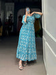 Load image into Gallery viewer, Blue Elegant Georgette Printed Frock – Stitched &amp; Comfortable ClothsVilla