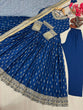 Load image into Gallery viewer, Blue Elegant Heavy Chinon Silk Embroidered Gown Set with Tassel Sleeves, Bottom &amp; Butterfly Net Dupatta ClothsVilla