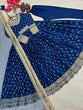 Load image into Gallery viewer, Blue Elegant Heavy Chinon Silk Embroidered Gown Set with Tassel Sleeves, Bottom &amp; Butterfly Net Dupatta ClothsVilla