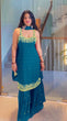 Load image into Gallery viewer, Blue Elegant Heavy Faux Georgette Handworked Sharara Set with Dupatta – Beads, Mirror &amp; Sequin Embroidery ClothsVilla