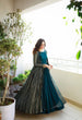 Load image into Gallery viewer, Blue Elegant Party Wear Gown &amp; Long Koti Set with Embroidery and Sequins Clothsvilla