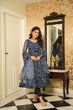 Load image into Gallery viewer, Blue Elegant Printed Three-Piece Anarkali Suit ClothsVilla