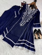 Load image into Gallery viewer, Blue Elegant Reyon Cotton Top &amp; Plazo Set with Real Mirror Work and Fancy Lace Latkan ClothsVilla