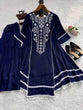 Load image into Gallery viewer, Blue Elegant Reyon Cotton Top &amp; Plazo Set with Real Mirror Work and Fancy Lace Latkan ClothsVilla