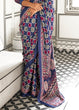 Load image into Gallery viewer, Blue Elegant Satin Crepe Saree – Luxurious &amp; Graceful Drape ClothsVilla