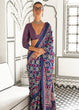 Load image into Gallery viewer, Blue Elegant Satin Crepe Saree – Luxurious &amp; Graceful Drape ClothsVilla