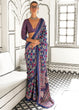 Load image into Gallery viewer, Blue Elegant Satin Crepe Saree – Luxurious &amp; Graceful Drape ClothsVilla