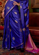 Load image into Gallery viewer, Blue Elegant Satin Silk Saree – Evening Cocktail &amp; Dinner Party Wear ClothsVilla