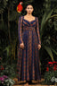 Blue Elegant Simplicity Digital Print Georgette Gown with Crush Pattern ClothsVilla