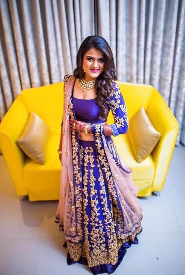 Blue Elegant Tapeta Silk Lehenga Set ClothsVilla