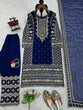 Load image into Gallery viewer, Blue Elegant Thread &amp; Sequin Embroidered Georgette Suit Set ClothsVilla