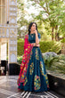 Load image into Gallery viewer, Blue Elegant Tussar Silk Printed Lehenga Set with Foil Work &amp; Gotta Patti Dupatta ClothsVilla