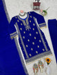 Load image into Gallery viewer, Blue Elegant Velvet Ensemble – Luxe Thread &amp; Sequin Work ClothsVilla