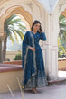 Load image into Gallery viewer, Blue Embroidered Faux Georgette Gown with Dupatta ClothsVilla