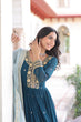 Load image into Gallery viewer, Blue Embroidered Gown with Dupatta