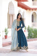 Load image into Gallery viewer, Blue Embroidered Gown with Dupatta