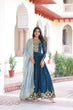 Load image into Gallery viewer, Blue Embroidered Gown with Dupatta