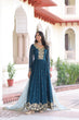 Load image into Gallery viewer, Blue Embroidered Gown with Dupatta