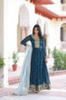 Load image into Gallery viewer, Blue Embroidered Gown with Dupatta
